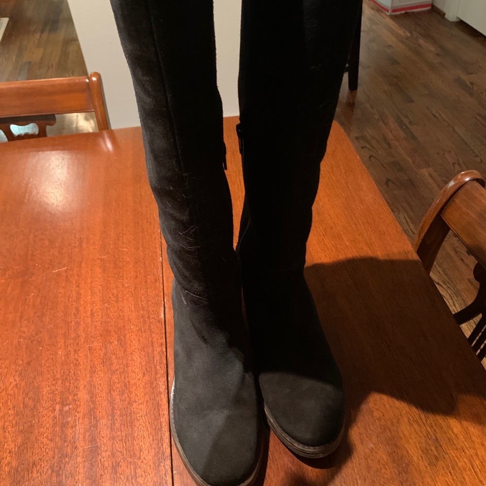 Over the knee, suede boots. Worn once.